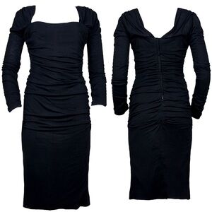Dolce and Gabbana 2000s black ruched dress